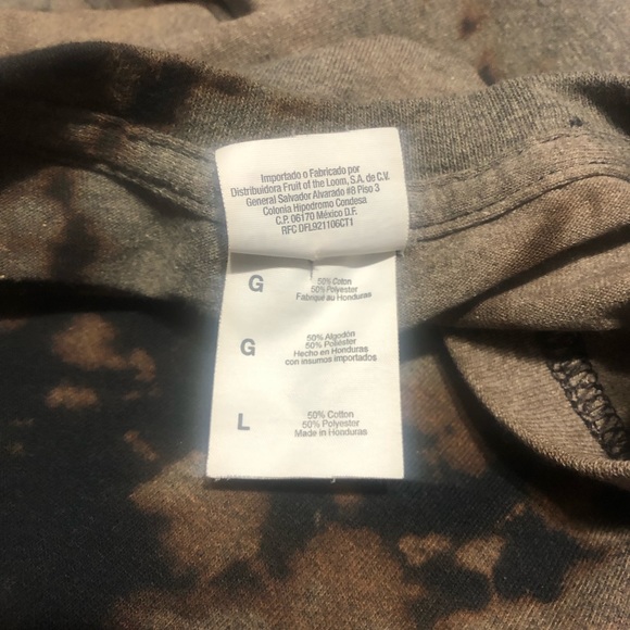 Be Kind Graphic Tee Mens Womens L Black Bleach Dyed Neon Pink Blue T-Shirt - Picture 7 of 7